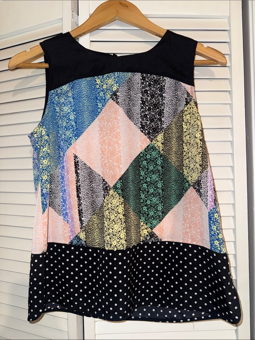 Bar III Multicolor Color-patch Blouse - S - Picture 2 of 4